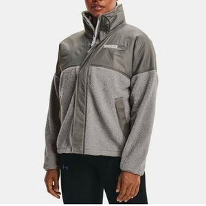 Under Armour Women's Mission Boucle FullZip Jacket Gray Swacket Water Resist NEW